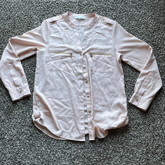 Baby Pink Calvin Klein Long Sleeve Lightweight Women's Medium Cardigan - Picture 1 of 8